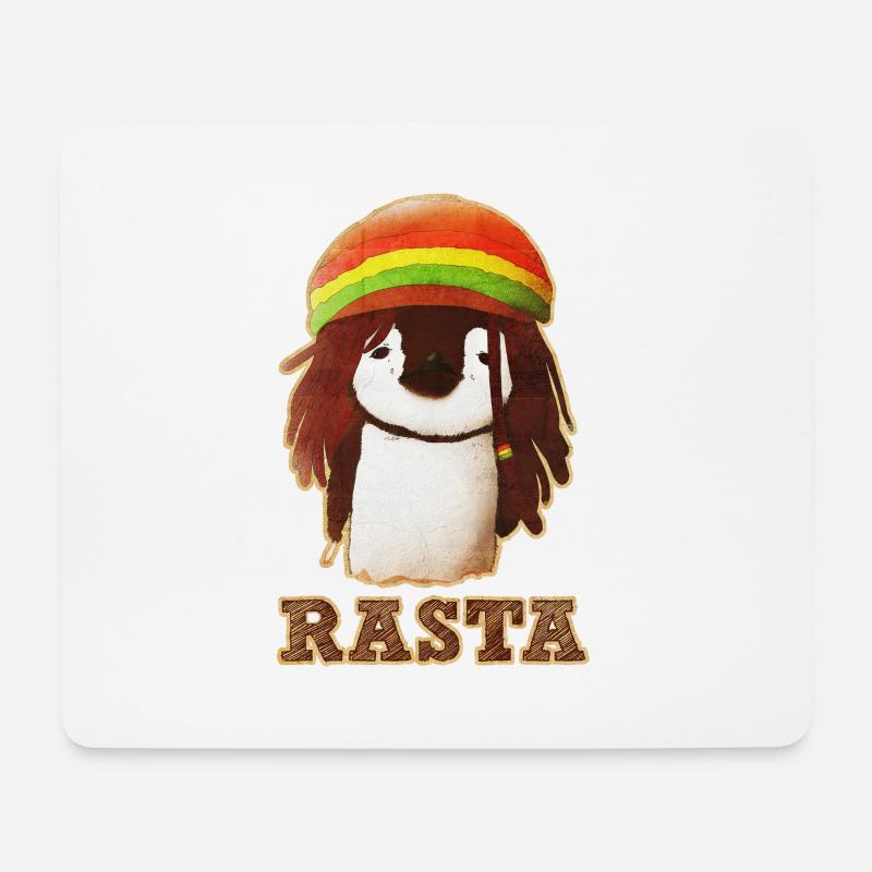 Rasta Pingouin - Tapis de souris (format paysage) - blanc