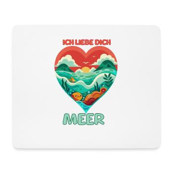 Meerliebe Horizon: Tropisches Strandshirt Love - Mousepad (Querformat) - Weiß - Vorne