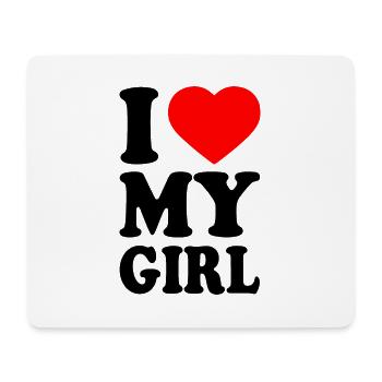 I love my girl - Tapis de souris (format paysage) - blanc - Devant