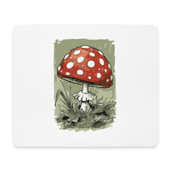 Cartoon Fliegenpilz - Mousepad (Querformat) - Weiß - Vorne