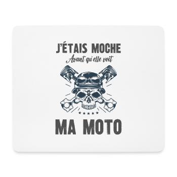 j'étais moche avant qu'elle voit ma moto - Tapis de souris (format paysage) - blanc - Devant