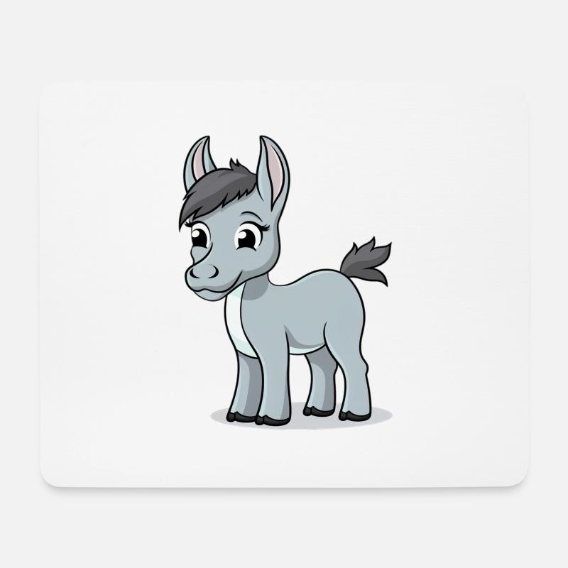 Niedlicher Esel für Kinder für Kinder - Mousepad (Querformat) - Weiß