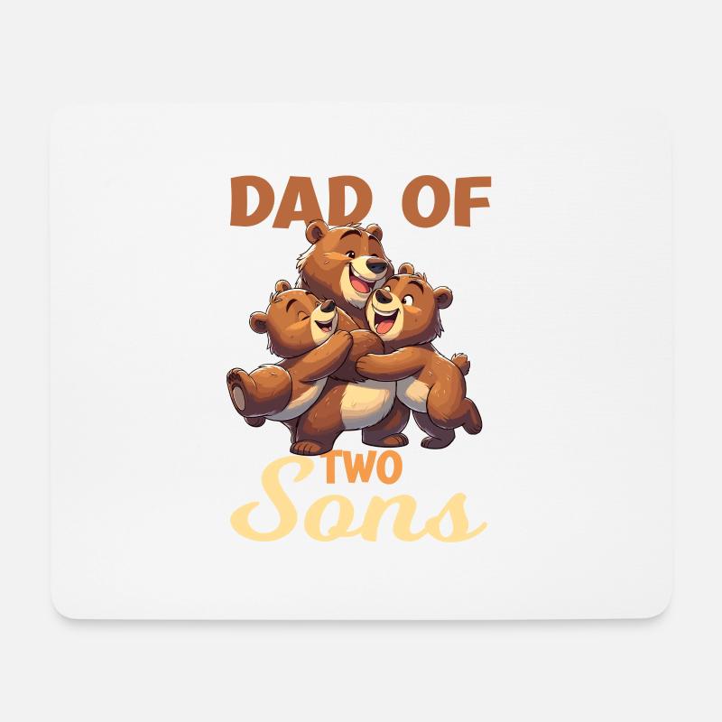 Starker Bär mit Baby Bär für einen Bären - Mousepad (Querformat) - Weiß
