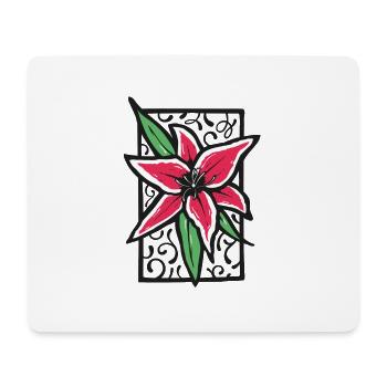 Fleur de lis - Tapis de souris (format paysage) - blanc - Devant