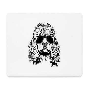 Cocker Américain Spaniel cool Portrait Wilsigns - Tapis de souris (format paysage) - blanc - Devant