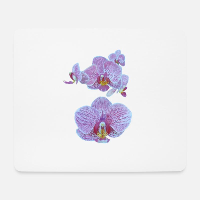 Orchideenblüten - Mousepad (Querformat) - Weiß
