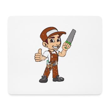 Retro Vintage Grunge Schreiner Zimmermann Tischler - Mousepad (Querformat) - Weiß - Vorne