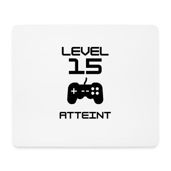 level 15 reached - 15 years anniversary - Mouse Pad (horizontal) - white - Front