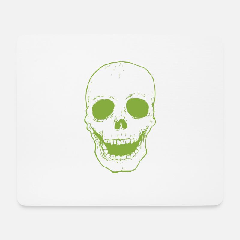 Green Skull - Mousepad (Querformat) - Weiß
