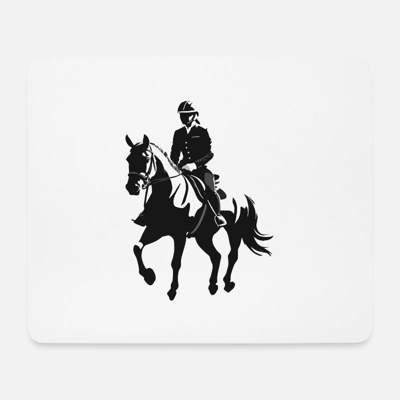 Pferd und Reiter - Reitsport Design - Mousepad (Querformat) - Weiß