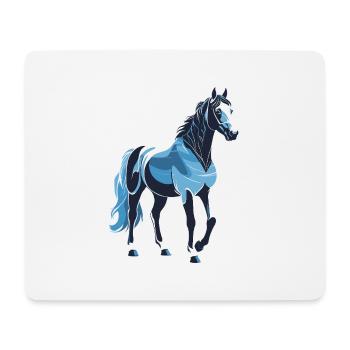 Blue Horse - Animal Design - Mouse Pad (horizontal) - white - Front