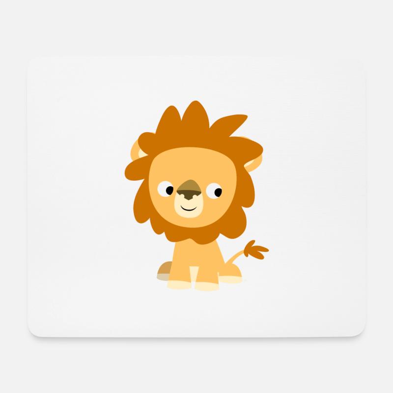 Niedlicher Neugieriger Löwe von Cheerful Madness!! - Mousepad (Querformat) - Weiß