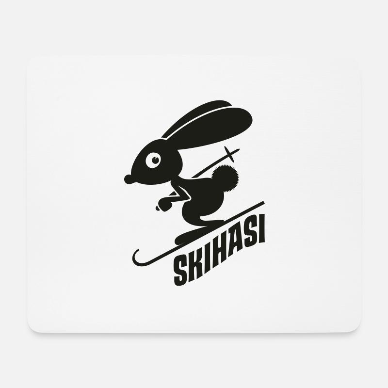 vl035b_skihasi_1c_schrift - Mouse Pad (horizontal) - white