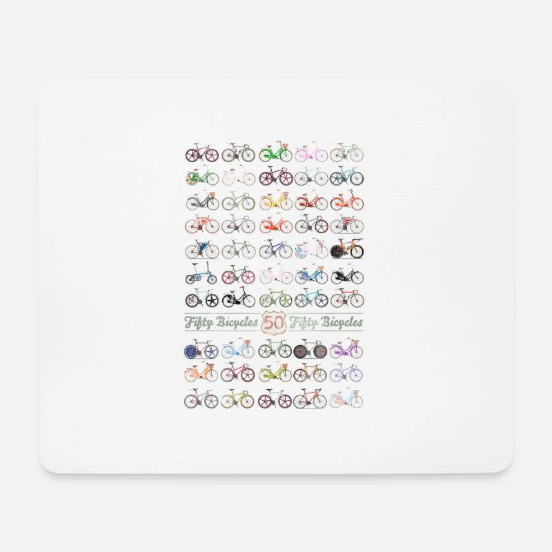 50 Fahrräder - Mousepad (Querformat) - Weiß