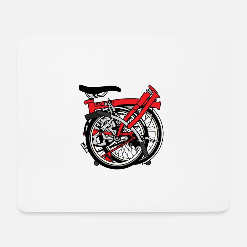 Brompton Bicycle prêt à être transporté. - Tapis de souris (format paysage) - blanc