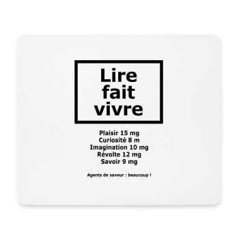 Lire fait vivre - Tapis de souris (format paysage) - blanc - Devant