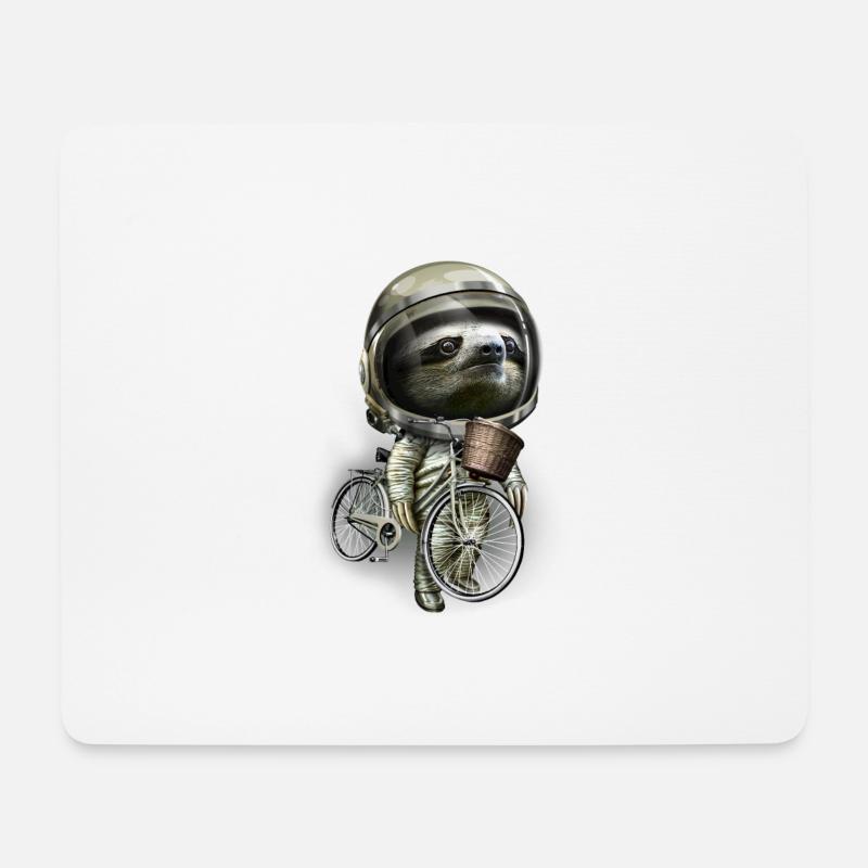 WITH MY BIKE ALONG - Mousepad (Querformat) - Weiß