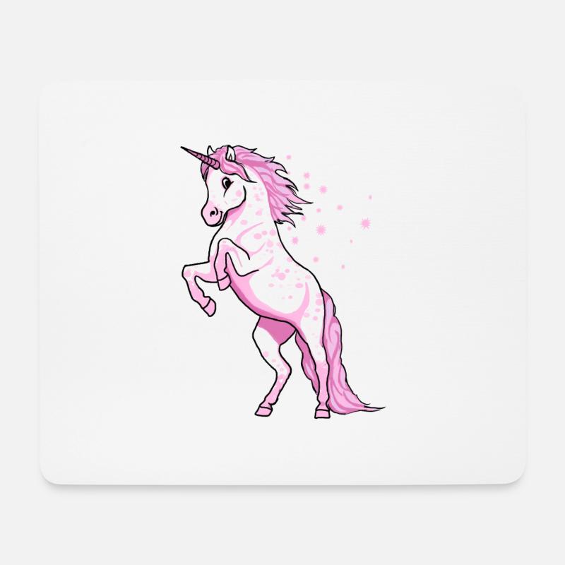 Pünktchen Einhorn Rosa - Mousepad (Querformat) - Weiß