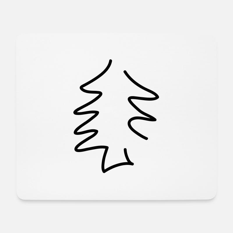 einfache Tanne - line - Mousepad (Querformat) - Weiß