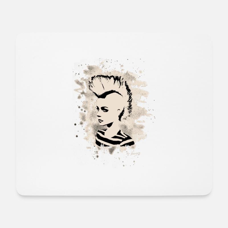 Punk Girl – bleached white - Mousepad (Querformat) - Weiß