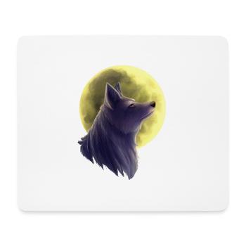 Wolf Gemälde - Mousepad (Querformat) - Weiß - Vorne