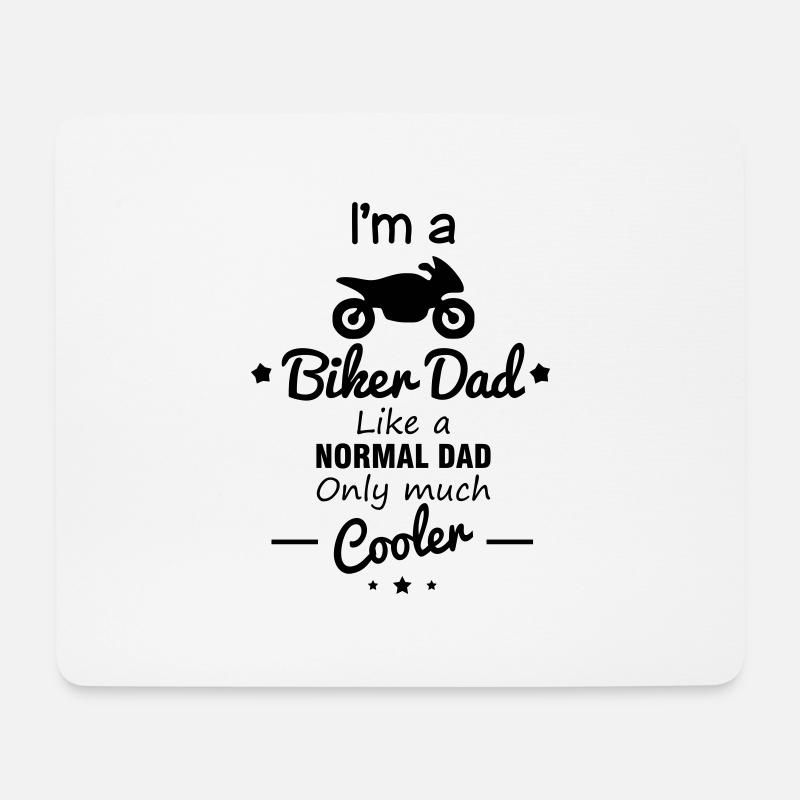 Biker dad - daddy - motorrad - Vater - Papa - Mousepad (Querformat) - Weiß