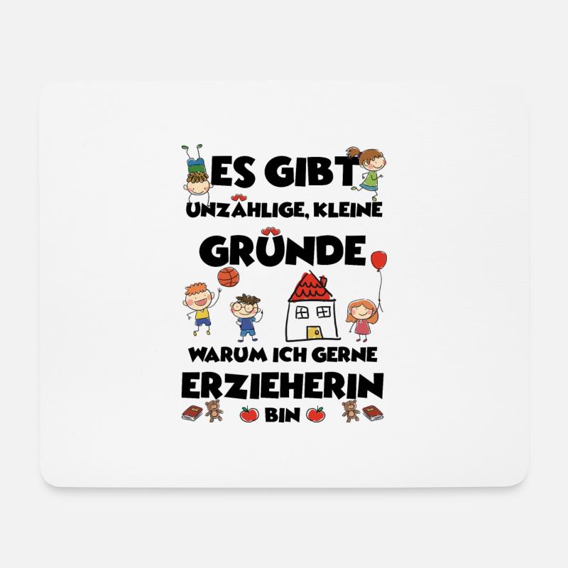 Erzierherinnen Shirt - Mousepad (Querformat) - Weiß