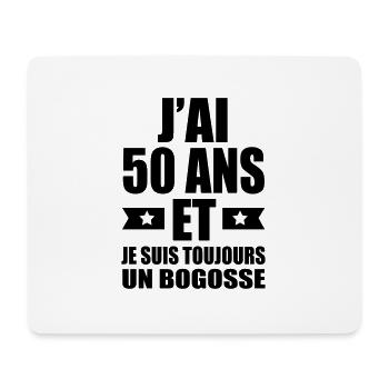 j'ai 50 ans et je suis toujours un bogosse - Tapis de souris (format paysage) - blanc - Devant