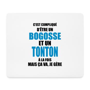 c'est compliqué d'être un bogosse et un tonton - Tapis de souris (format paysage) - blanc - Devant