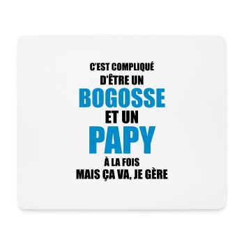 c'est compliqué d'être un bogosse et un papy - Tapis de souris (format paysage) - blanc - Devant