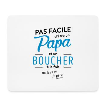 Papa boucher - Tapis de souris (format paysage) - blanc - Devant