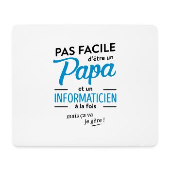 Papa informaticien - Tapis de souris (format paysage) - blanc - Devant