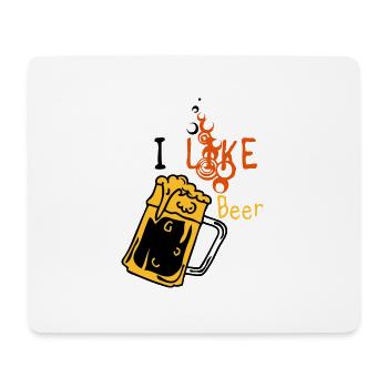 i like beer biere chope alcool humour - Tapis de souris (format paysage) - blanc - Devant