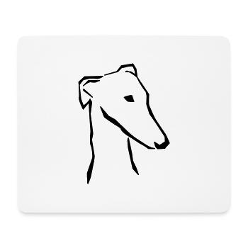 Tête de lévrier - Tapis de souris (format paysage) - blanc - Devant