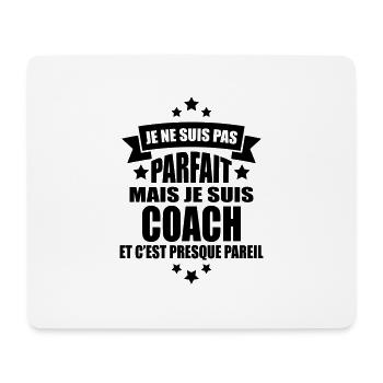 je ne suis pas parfait mais je suis coach - Tapis de souris (format paysage) - blanc - Devant