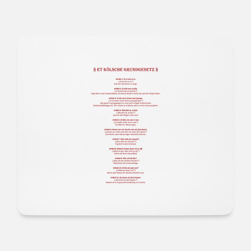 Et Kölsche Grundgesetz - Et Kölsche Grundgesetz - Mousepad (Querformat) - Weiß