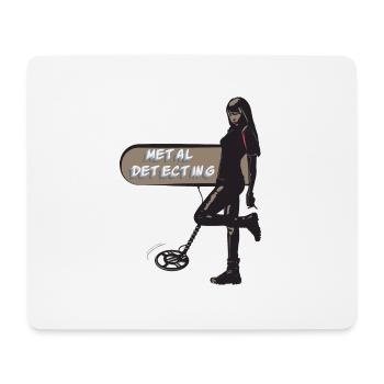 Sexy Schatzsucherin mit Metalldetektor - Mousepad (Querformat) - Weiß - Vorne