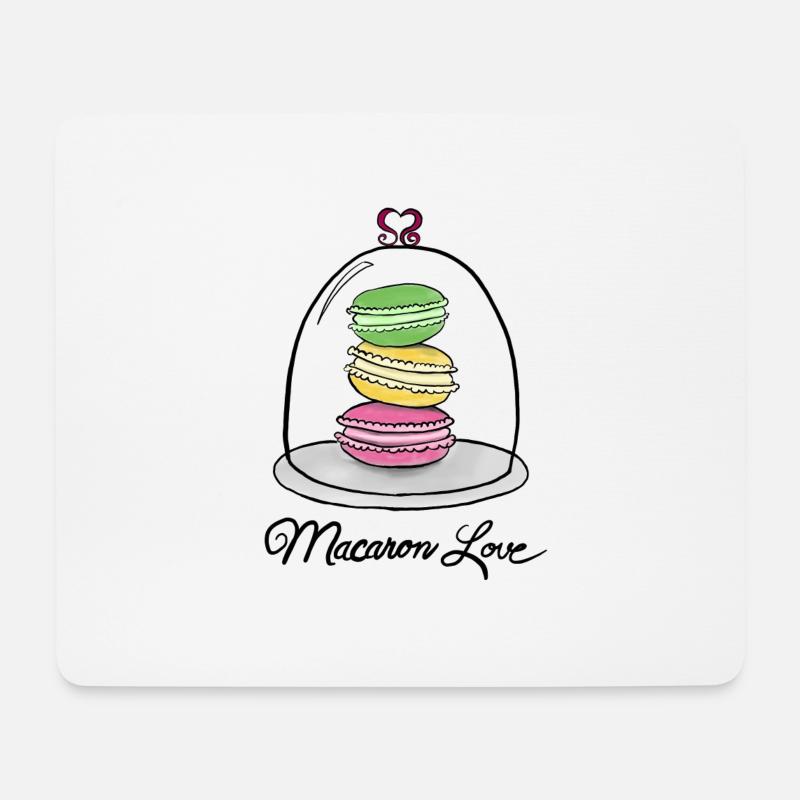 Macaron Liebe - Macaron Love - Mousepad (Querformat) - Weiß