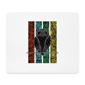 Owl wise head - Mouse Pad (horizontal) - white - Front