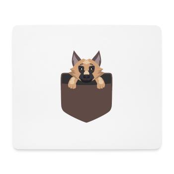Berger allemand en poche chiot doux cadeau - Tapis de souris (format paysage) - blanc - Devant