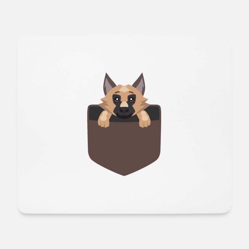 Schäferhund in Tasche Welpe süss Geschenk - Mousepad (Querformat) - Weiß