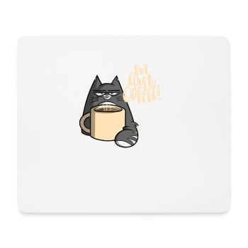 Mais premier café - chat - Tapis de souris (format paysage) - blanc - Devant