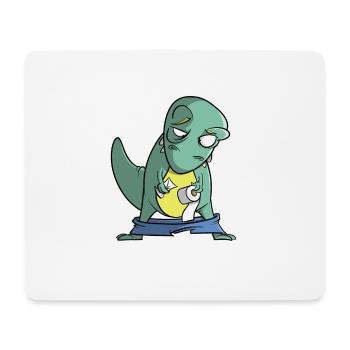 T-Rex mit Toilettenpapier - Problem - Mousepad (Querformat) - Weiß - Vorne