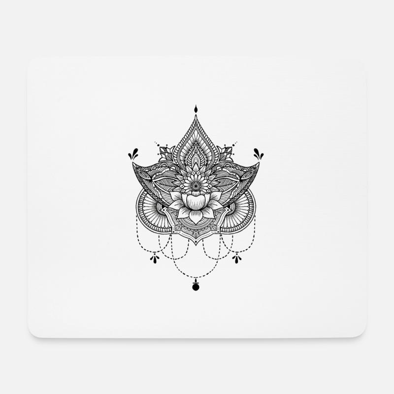 Mehndi - Mousepad (Querformat) - Weiß