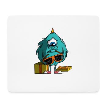 Monster with glasses - wrong gift - Mouse Pad (horizontal) - white - Front