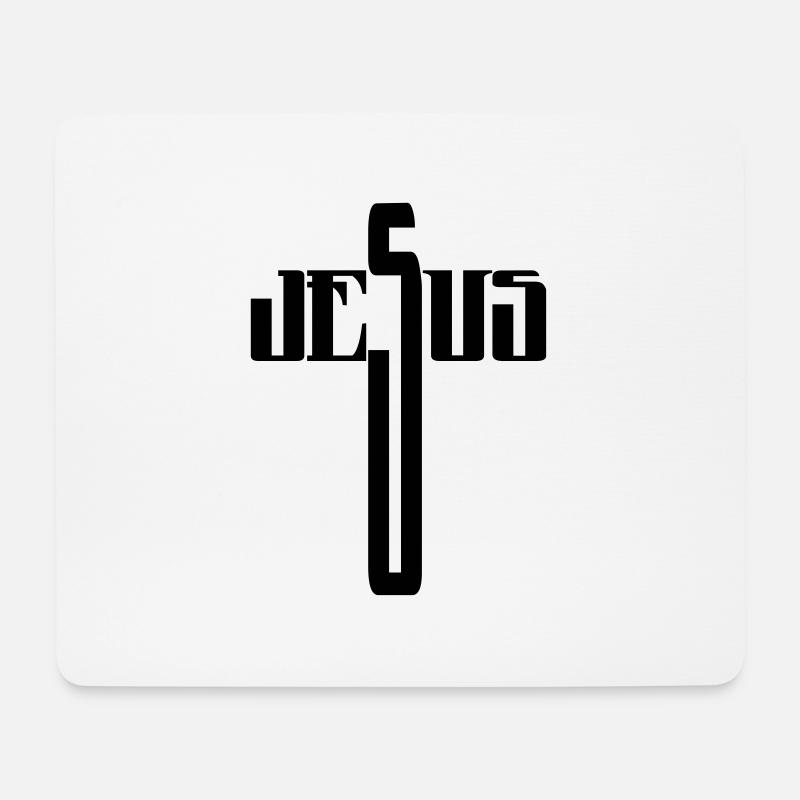 Jesus - Mousepad (Querformat) - Weiß