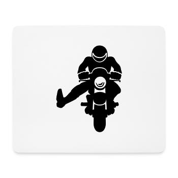 Motorradfahrer - Mousepad (Querformat) - Weiß - Vorne