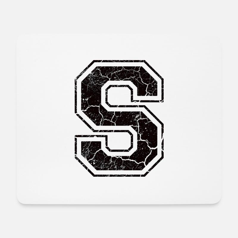 Buchstabe S im Vintage-Shabby-Chic - Mousepad (Querformat) - Weiß