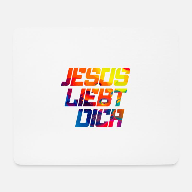 Jesus liebt dich - Mousepad (Querformat) - Weiß