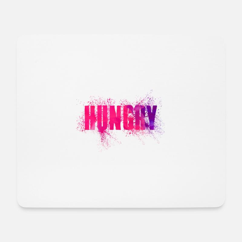 Hungry - Mousepad (Querformat) - Weiß